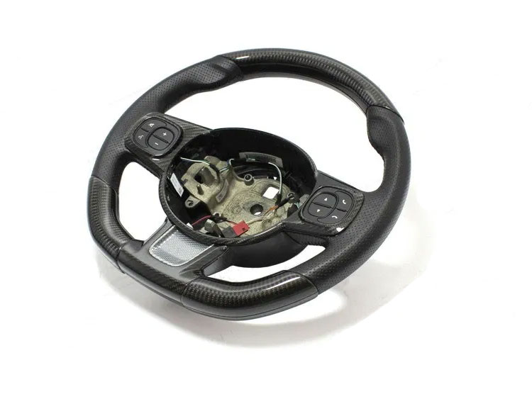 FIAT 500 ABARTH Custom Steering Wheel - Carbon Fiber - Alcantara w/ Red Stitch
